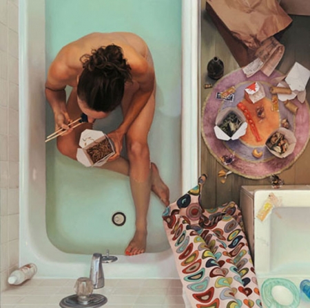 003-self-portrait-in-tub-with-chinese-food